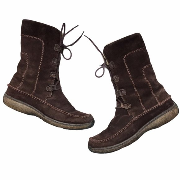 TIMBERLAND Fauna Lace Brown Leather Boots Size 6.5 - Picture 1 of 11